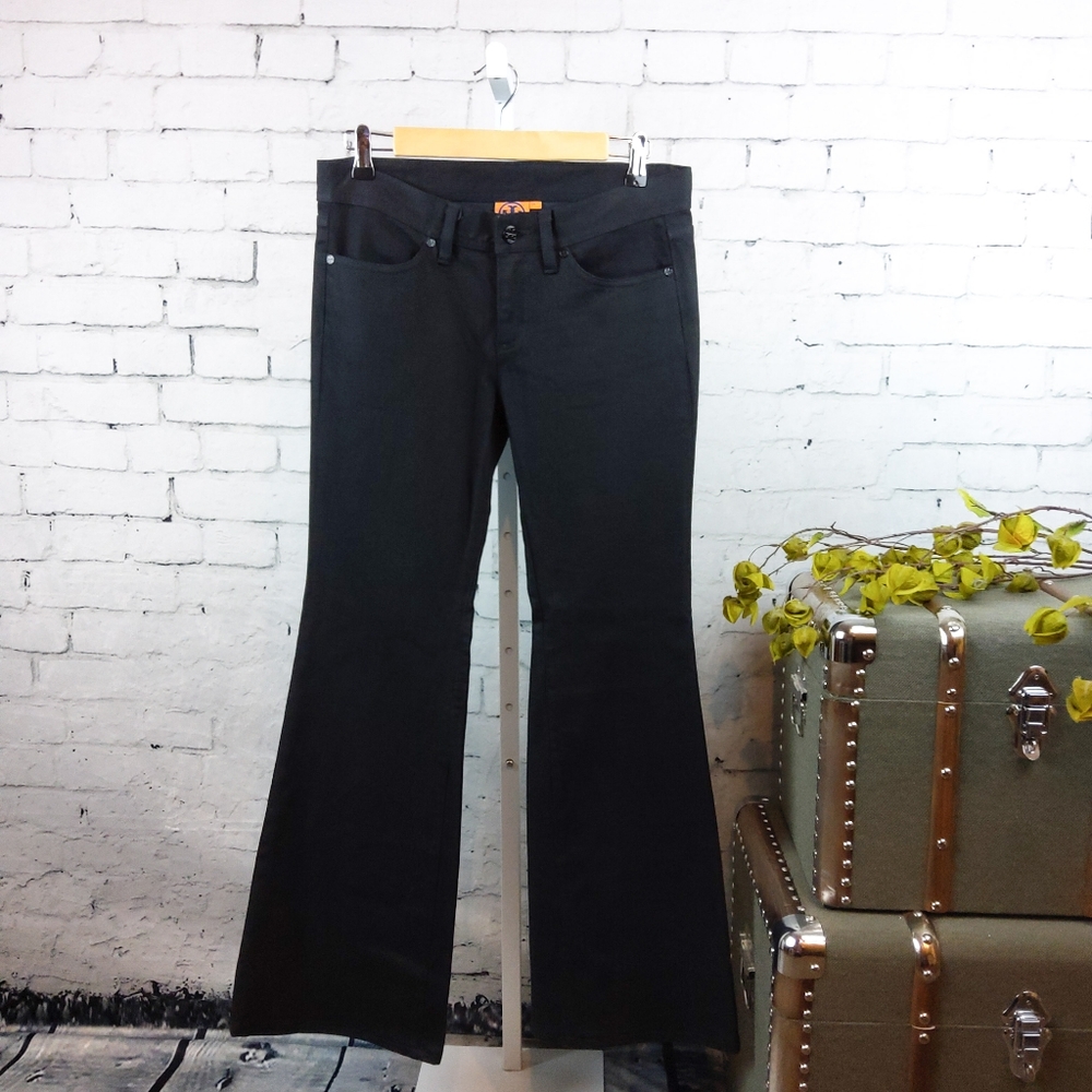 Tory Burch Mid-rise Flare Jeans Black 28" X 30.5"